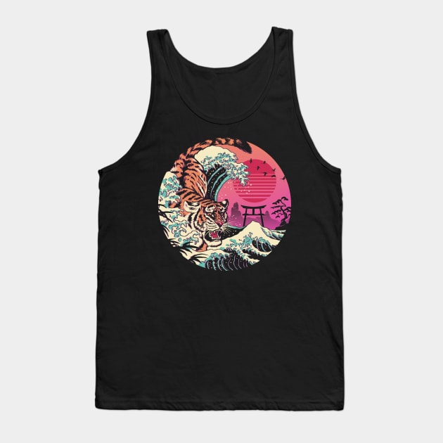 Rad Tiger Wave Tank Top by Vincent Trinidad Art